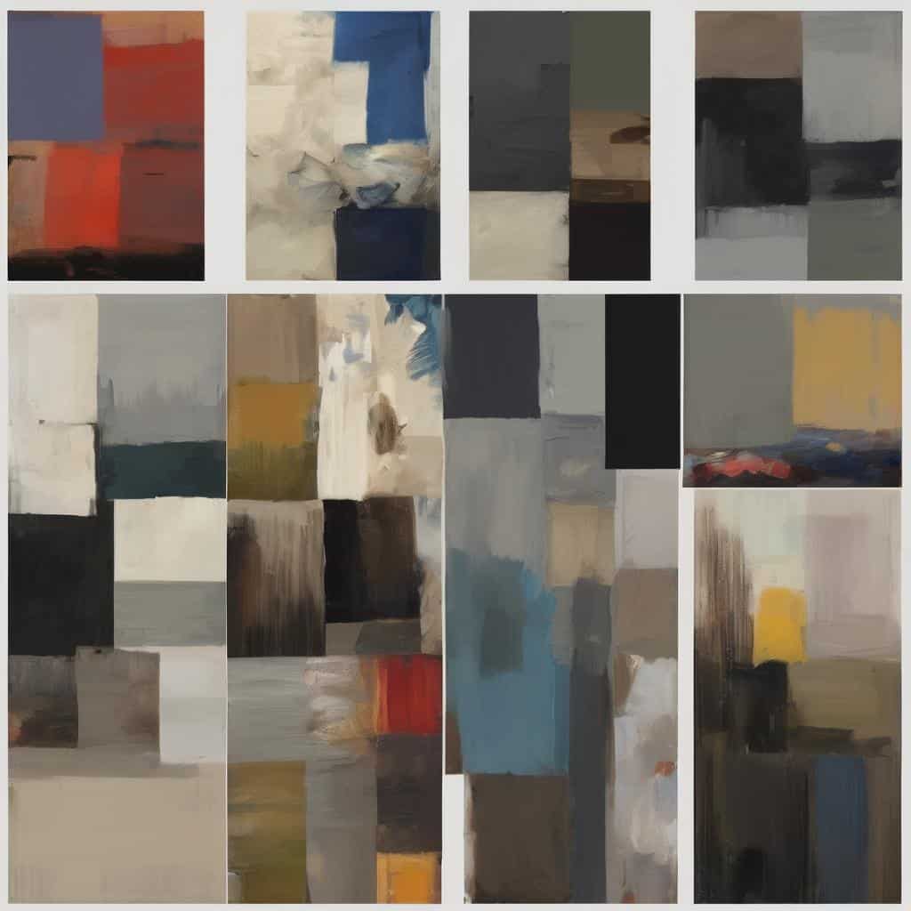 Συλλογή αφηρημένων καλλιτεχνικών έργων σε πολλαπλές αποχρώσεις και στυλ.